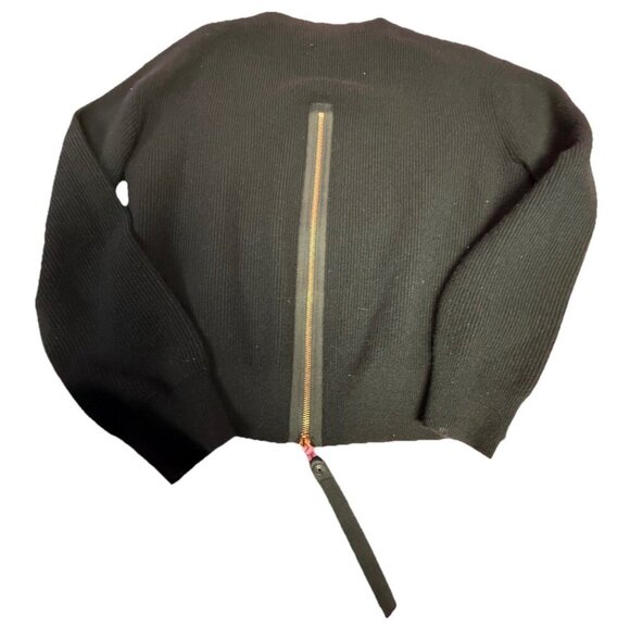 proenza schouler black wool cashmere sweater with trendy back zipper detail sz m - Picture 5 of 8